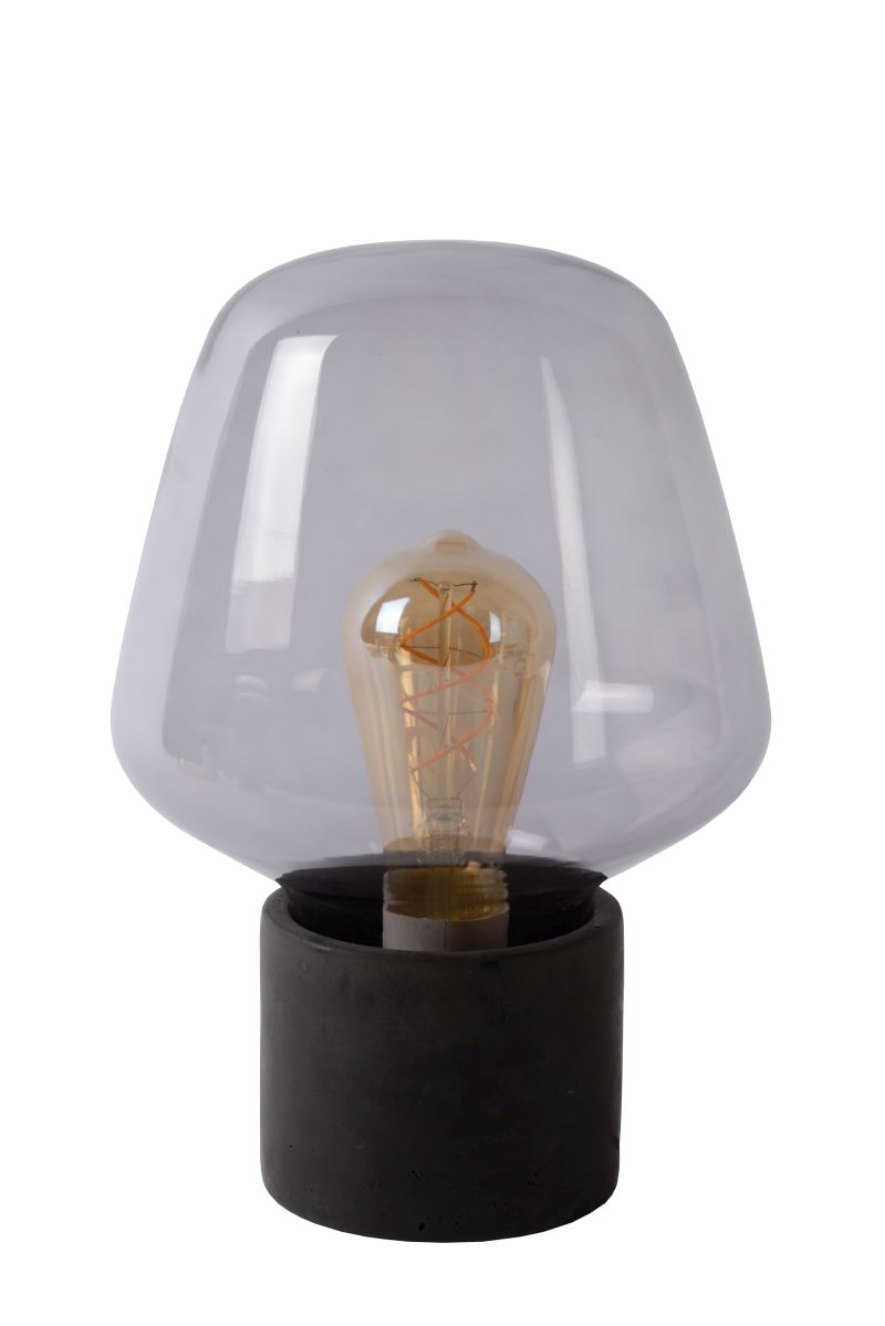 Lucide BECKY - Stolná lampa - Ø 20 cm - 1xE27 - Smoke Grey